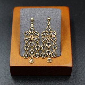 14K Yellow and White Gold Chandelier Earrings